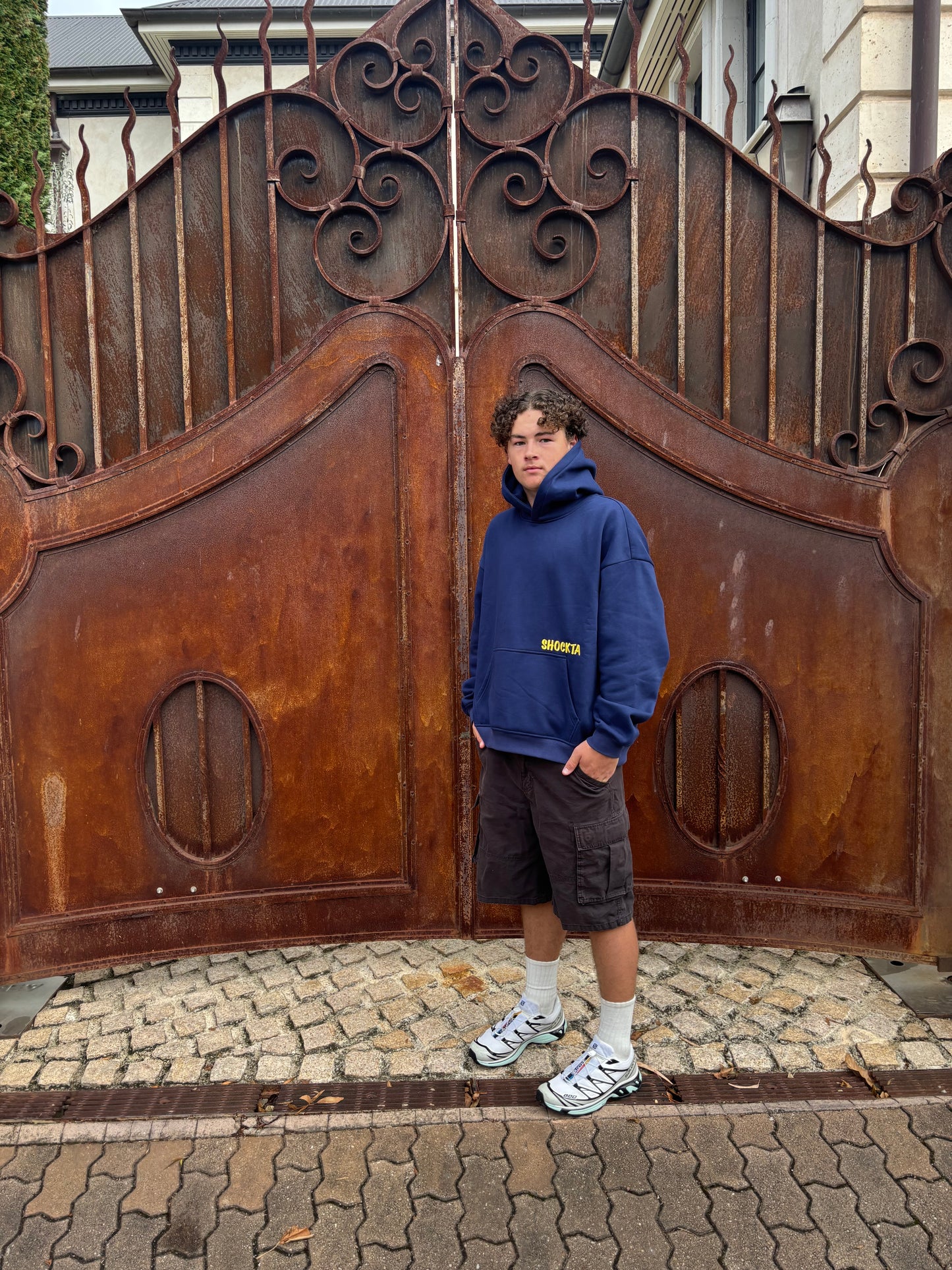 Shockta Urban Static Cozy Hoodie - Navy/Yellow