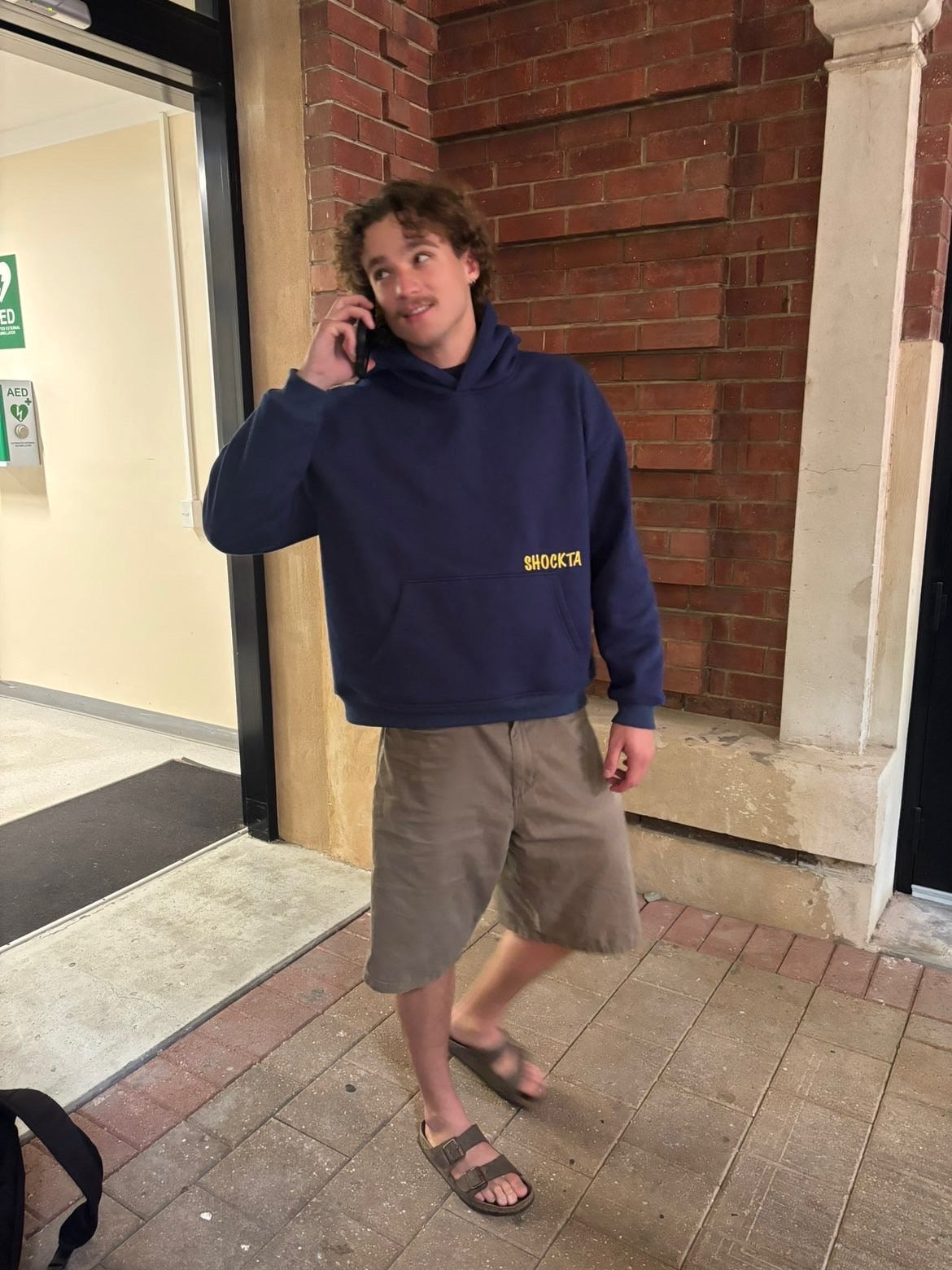 Shockta Urban Static Cozy Hoodie - Navy/Yellow