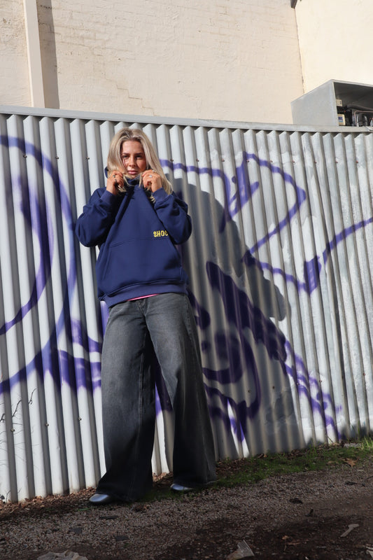 Shockta Urban Static Cozy Hoodie - Navy/Yellow